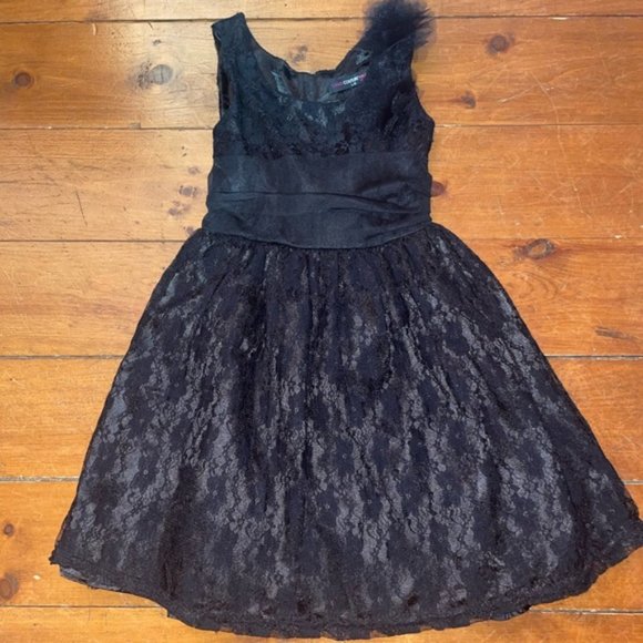 Candy Couture Black Lace Party Formal Prom Graduation Dress - Picture 2 of 9